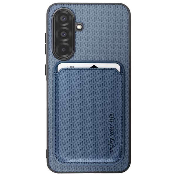 Coque för Samsung A36 Magnetiskt kortfodral Kolfiber Ljusblå