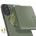 Miniatyrbild 3 av 5: Coque för Samsung A36 Med magnetiskt kortfack i kolfiber Grön