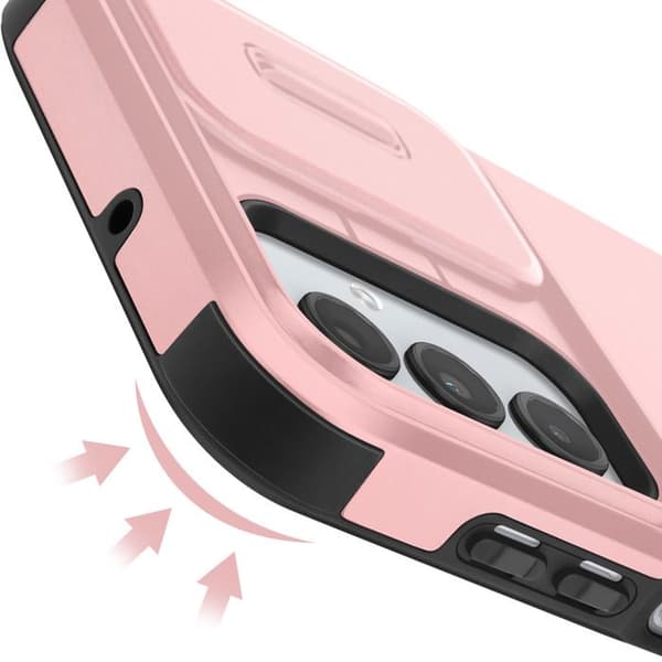 Coque för Samsung Galaxy A16 Stötsäker Med Skjutbart Kameraskydd Roséguld