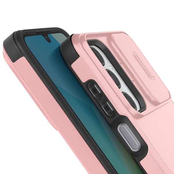 Coque för Samsung Galaxy A16 Stötsäker Med Skjutbart Kameraskydd Roséguld