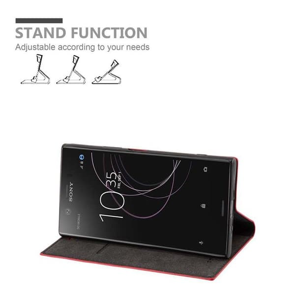 Coque för Sony Xperia XZ1 Fodral i RÖD ÄPPLE Etui Case Cover Skydd Plånbok Wallet