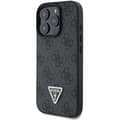 Miniatyrbild 2 av 2: Skyddsskal - GUESS - iPhone 16 Pro - PU-läder - Triangel Strass - Svart