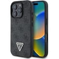 Miniatyrbild 1 av 2: Skyddsskal - GUESS - iPhone 16 Pro - PU-läder - Triangel Strass - Svart