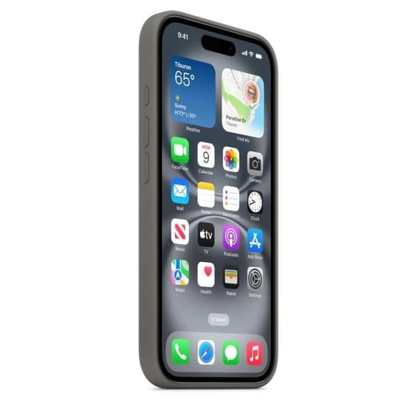 APPLE iPhone 16 - Silikonecover med MagSafe - Stengrå