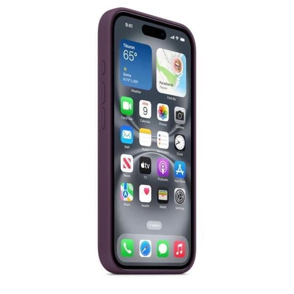 APPLE iPhone 16 - Silikonskal med MagSafe - Plommon