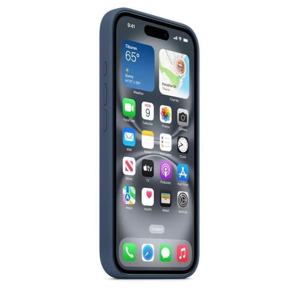 APPLE iPhone 16 - Silikonecover med MagSafe - Denim