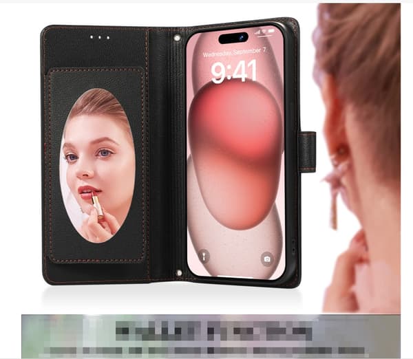 INF 11PROMAX Multifunksjonelt Speilkort Lommebok Telefondeksel