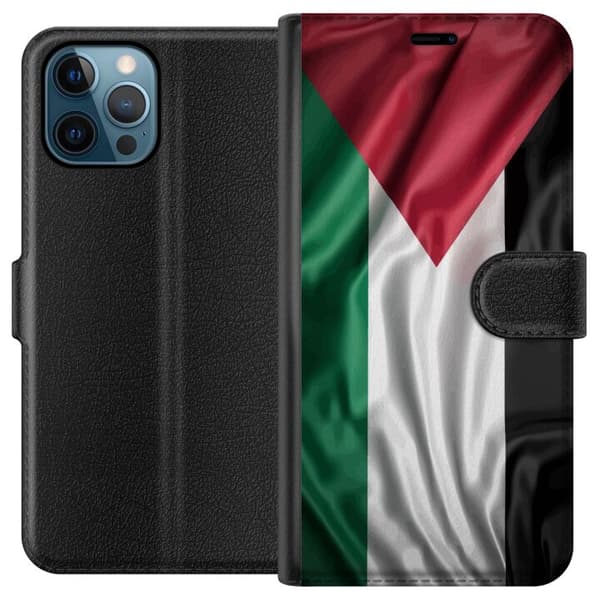 Apple iPhone 12 Pro Lompakkokotelo Palestiinan lippu – ikoninen vapauden symboli punaisessa, mustassa, valkoisessa ja vihreässä