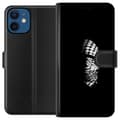 Miniatyrbillede 1 af 3: Apple iPhone 12 mini Tegnebogsetui Keffiyeh-mønster - klassisk sort-hvid palæstinensisk tørklæde med kulturel betydning