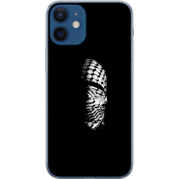 Apple iPhone 12 mini Gennemsigtig cover Keffiyeh-mønster - klassisk sort-hvid palæstinensisk tørklæde med kulturel betydning