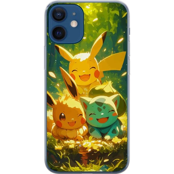 Apple iPhone 12 mini Gjennomsiktig deksel Pixelmonster spillstil - fargerik design for retro-elskende spillere