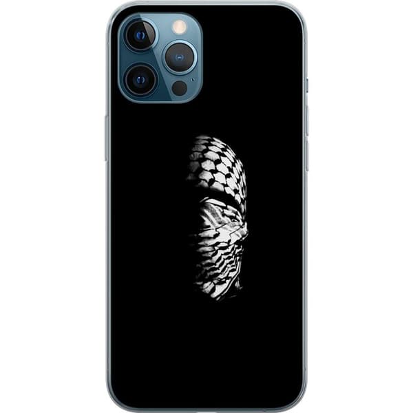 Apple iPhone 12 Pro Max Gennemsigtig cover Keffiyeh-mønster - klassisk sort-hvid palæstinensisk tørklæde med kulturel betydning