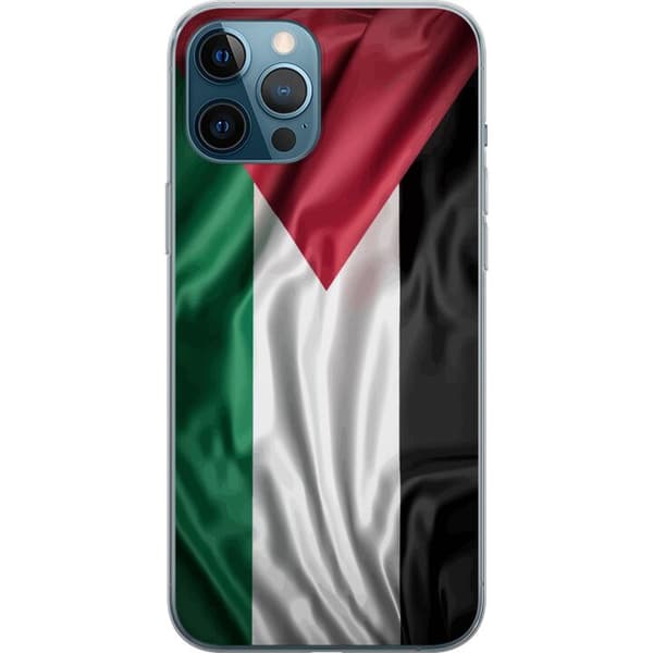 Apple iPhone 12 Pro Max Gennemsigtig cover Palestinaflaget – ikonisk frihedssymbol i rød, sort, hvid og grøn