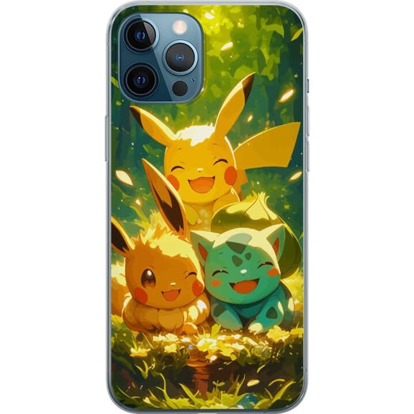 Apple iPhone 12 Pro Max Gjennomsiktig deksel Pixelmonster spillstil - fargerik design for retro-elskende spillere