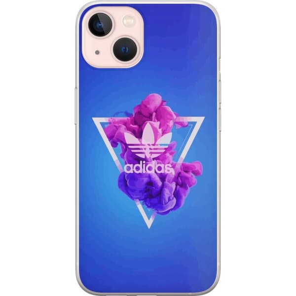 Apple iPhone 13 Läpinäkyvä kuori Adidas-inspiroitunut sininen muotoilu - urheilullinen motiivi retro-vibeillä sinisissä sävyissä