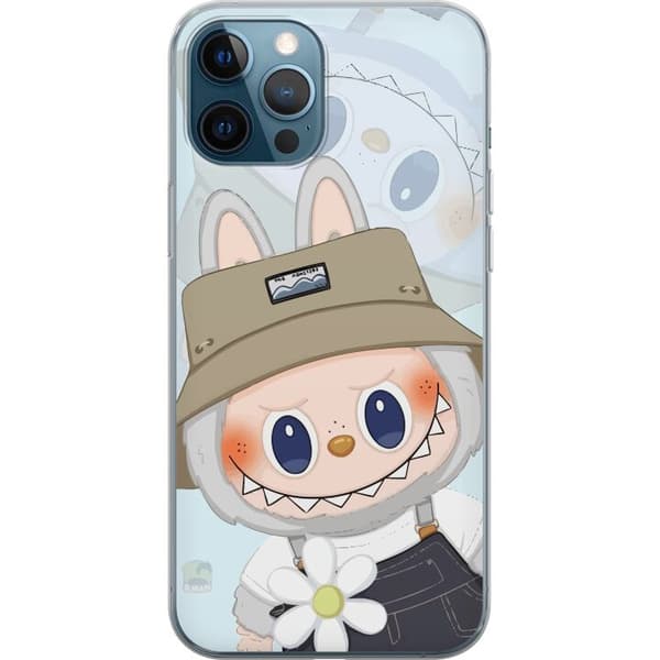Apple iPhone 12 Pro Gennemsigtig cover Labubu med hat - Pop Mart figur Mr. Butcher i retro-stil med karakter
