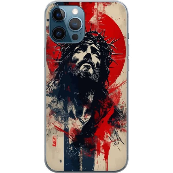 Apple iPhone 12 Pro Läpinäkyvä kuori Jeesus ristillä - kristillinen aihe vahvalla symboliikalla uskosta ja toivosta