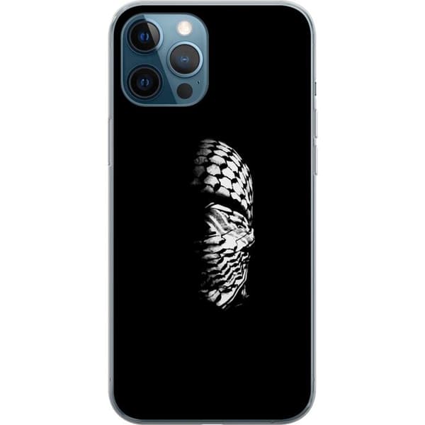 Apple iPhone 12 Pro Gennemsigtig cover Keffiyeh-mønster - klassisk sort-hvid palæstinensisk tørklæde med kulturel betydning