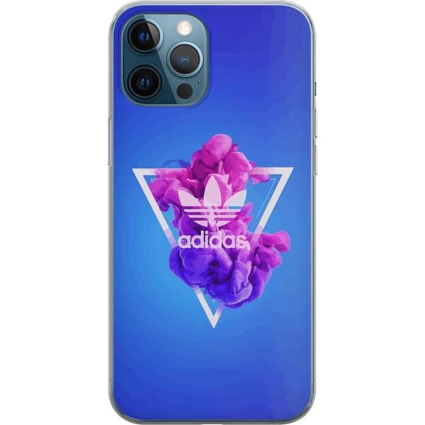 Apple iPhone 12 Pro Läpinäkyvä kuori Adidas-inspiroitunut sininen muotoilu - urheilullinen motiivi retro-vibeillä sinisissä sävyissä