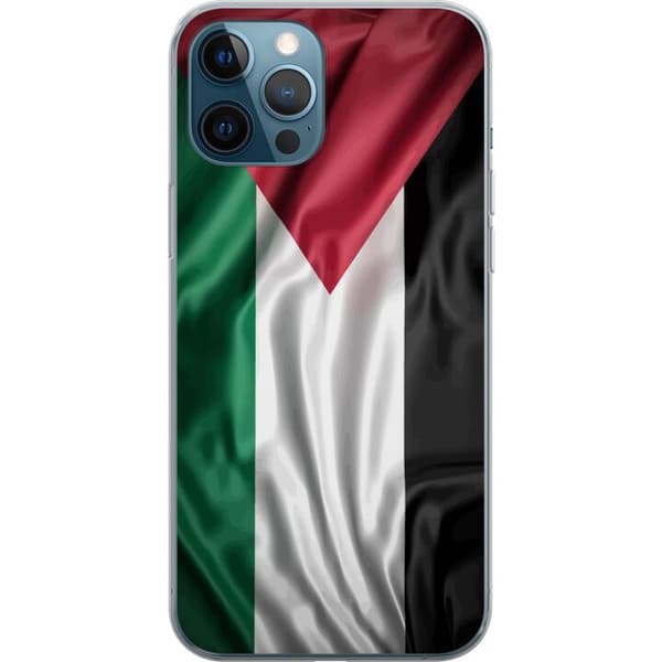 Apple iPhone 12 Pro Gennemsigtig cover Palestinaflaget – ikonisk frihedssymbol i rød, sort, hvid og grøn