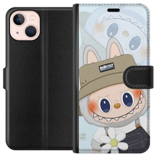 Apple iPhone 13 mini Tegnebogsetui Labubu med hat - Pop Mart figur Mr. Butcher i retro-stil med karakter