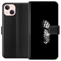 Miniatyrbillede 1 af 3: Apple iPhone 13 mini Tegnebogsetui Keffiyeh-mønster - klassisk sort-hvid palæstinensisk tørklæde med kulturel betydning