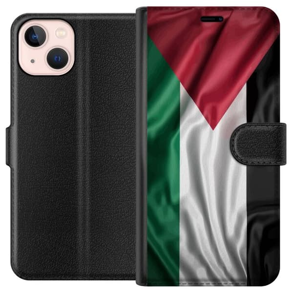 Apple iPhone 13 mini Tegnebogsetui Palestinaflaget – ikonisk frihedssymbol i rød, sort, hvid og grøn