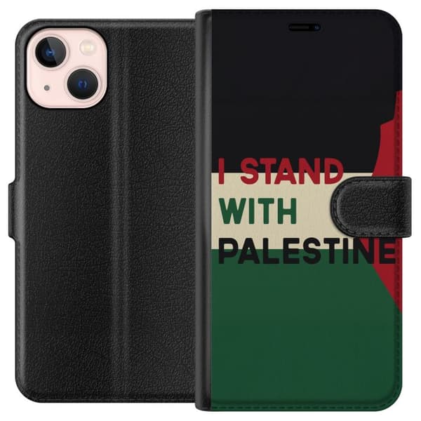 Apple iPhone 13 mini Tegnebogsetui Stå sammen med Palæstina - solidaritetsdesign med en stærk besked