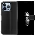 Pikkukuva 1 / 4: Apple iPhone 13 Pro Lompakkokotelo Keffiyeh-kuviointi - klassinen palestiinalainen mustavalkoinen shaali, jolla on kulttuurinen merkitys