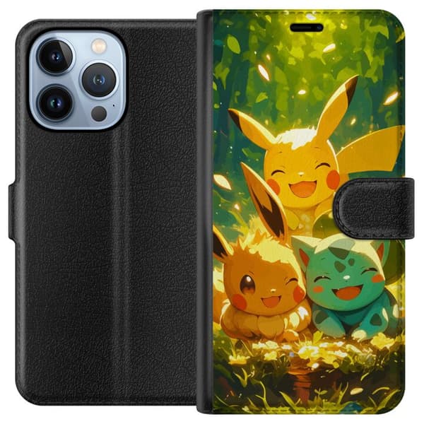 Apple iPhone 13 Pro Lommeboketui Pixelmonster spillstil - fargerik design for retro-elskende spillere