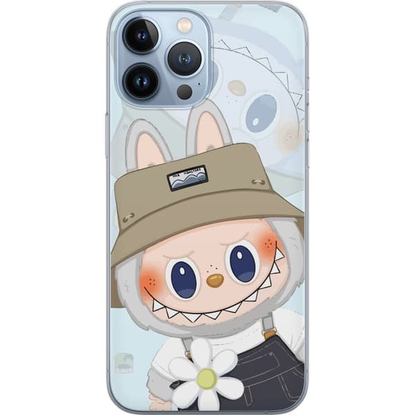 Apple iPhone 13 Pro Max Gennemsigtig cover Labubu med hat - Pop Mart figur Mr. Butcher i retro-stil med karakter