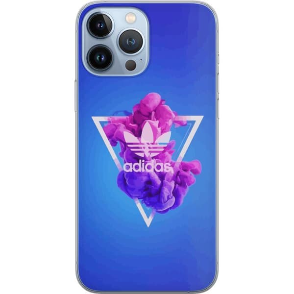 Apple iPhone 13 Pro Max Gennemsigtig cover Adidas-inspireret blåt design - sporty motiv med retrovibe i blå toner