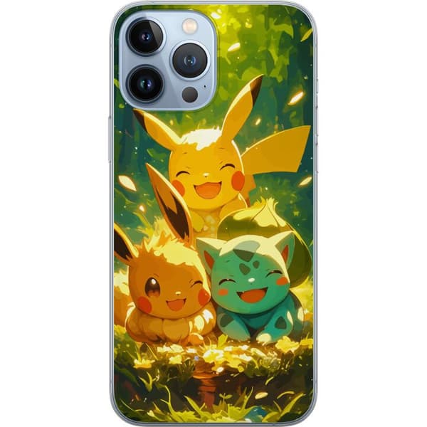 Apple iPhone 13 Pro Max Gjennomsiktig deksel Pixelmonster spillstil - fargerik design for retro-elskende spillere