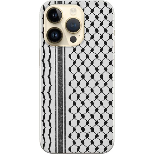 Apple iPhone 14 Pro Gennemsigtig cover Palæstinensisk mønster - inspireret af traditionel stil keffiyeh-stof