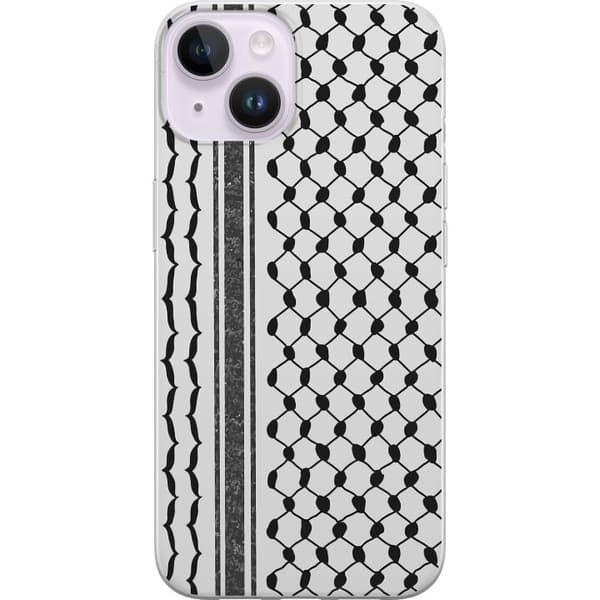 Apple iPhone 14 Plus Läpinäkyvä kuori Palestiinalainen kuvio - perinteiseen tyyliin inspiroima keffiyeh-kangas