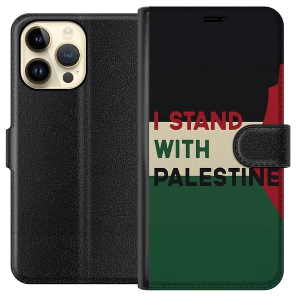 Apple iPhone 14 Pro Max Lommeboketui Stå opp for Palestina - solidaritetsdesign med en sterk melding