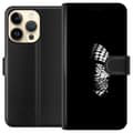 Pikkukuva 1 / 3: Apple iPhone 15 Pro Lompakkokotelo Keffiyeh-kuviointi - klassinen palestiinalainen mustavalkoinen shaali, jolla on kulttuurinen merkitys