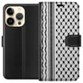 Miniatyrbild 1 av 3: Apple iPhone 15 Pro Plånboksfodral Palestinskt mönster – inspirerat av keffiyeh-tyg i traditionell stil