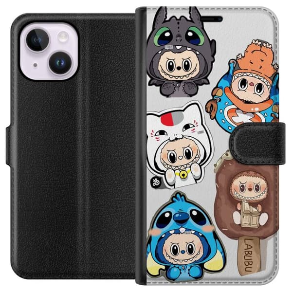 Apple iPhone 15 Plus Lommeboketui Labubu figure samling - Pop Mart Labubu The Monsters i fargerik design