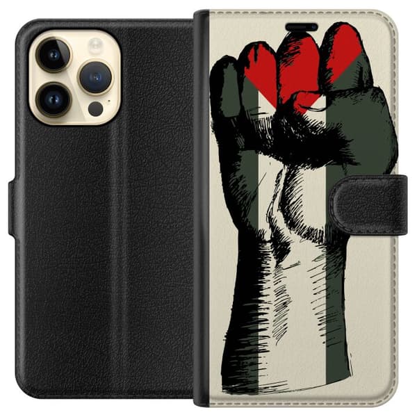 Apple iPhone 15 Pro Max Lompakkokotelo Käsi sidottu Palestinan väreihin - voimakas symboli vapausliikkeelle