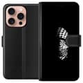 Miniatyrbillede 1 af 3: Apple iPhone 16 Pro Tegnebogsetui Keffiyeh-mønster - klassisk sort-hvid palæstinensisk tørklæde med kulturel betydning