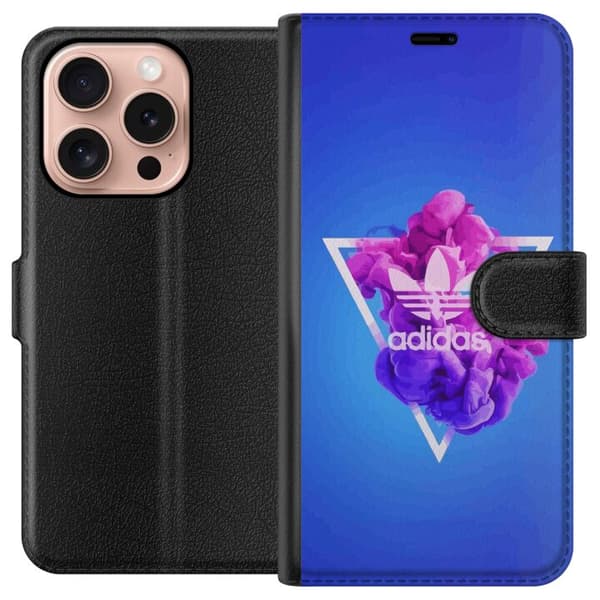 Apple iPhone 16 Pro Plånboksfodral Adidas-inspirerad blå design – sportigt motiv med retrovibe i blå toner
