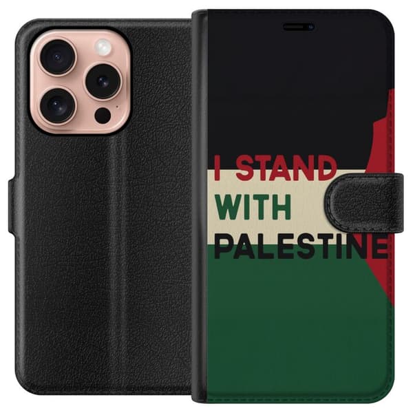 Apple iPhone 16 Pro Tegnebogsetui Stå sammen med Palæstina - solidaritetsdesign med en stærk besked