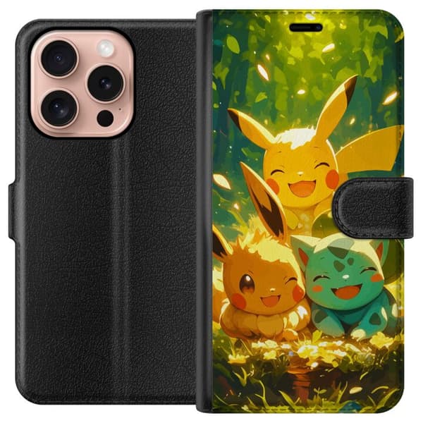Apple iPhone 16 Pro Lommeboketui Pixelmonster spillstil - fargerik design for retro-elskende spillere