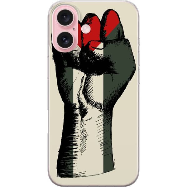 Apple iPhone 16 Läpinäkyvä kuori Käsi sidottu Palestinan väreihin - voimakas symboli vapausliikkeelle