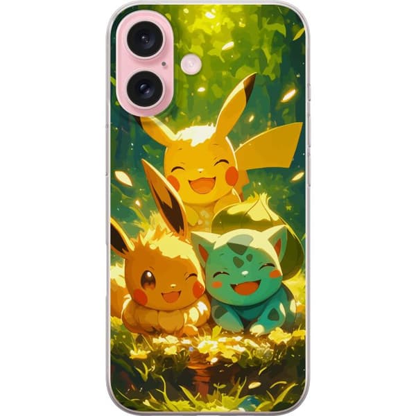 Apple iPhone 16 Läpinäkyvä kuori Pixelmonster pelityyli - värikäs muotoilu retroa rakastaville pelaajille