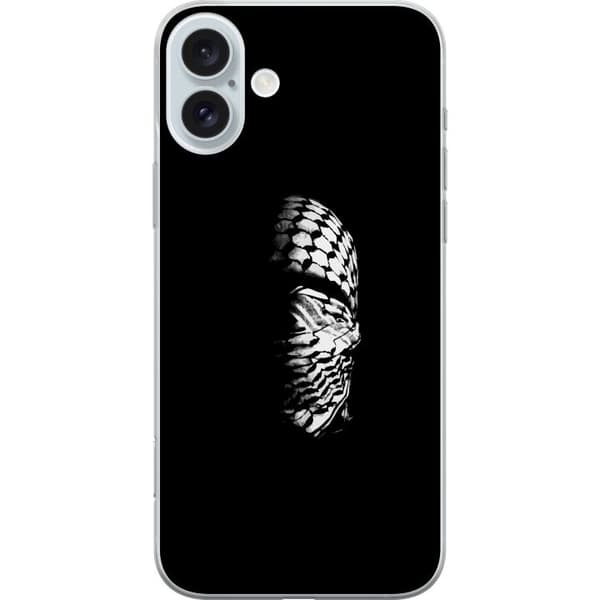 Apple iPhone 16 Plus Läpinäkyvä kuori Keffiyeh-kuviointi - klassinen palestiinalainen mustavalkoinen shaali, jolla on kulttuurinen merkitys