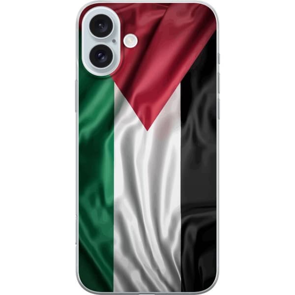 Apple iPhone 16 Plus Gennemsigtig cover Palestinaflaget – ikonisk frihedssymbol i rød, sort, hvid og grøn