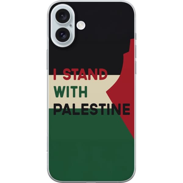 Apple iPhone 16 Plus Läpinäkyvä kuori Pysähdy Palestiinan puolesta - solidaarisuussuunnittelu vahvalla viestillä
