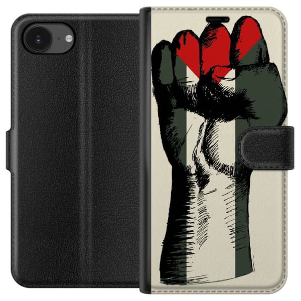 Apple iPhone 16e Lommeboketui Hand knyttet i Palestinas farger - kraftig symbol for frihetsbevegelsen